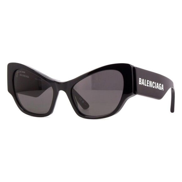 New Authentic  BALENCIAGA Black Cat Eye BB0259S 001 Sunglasses Women - Picture 1 of 5